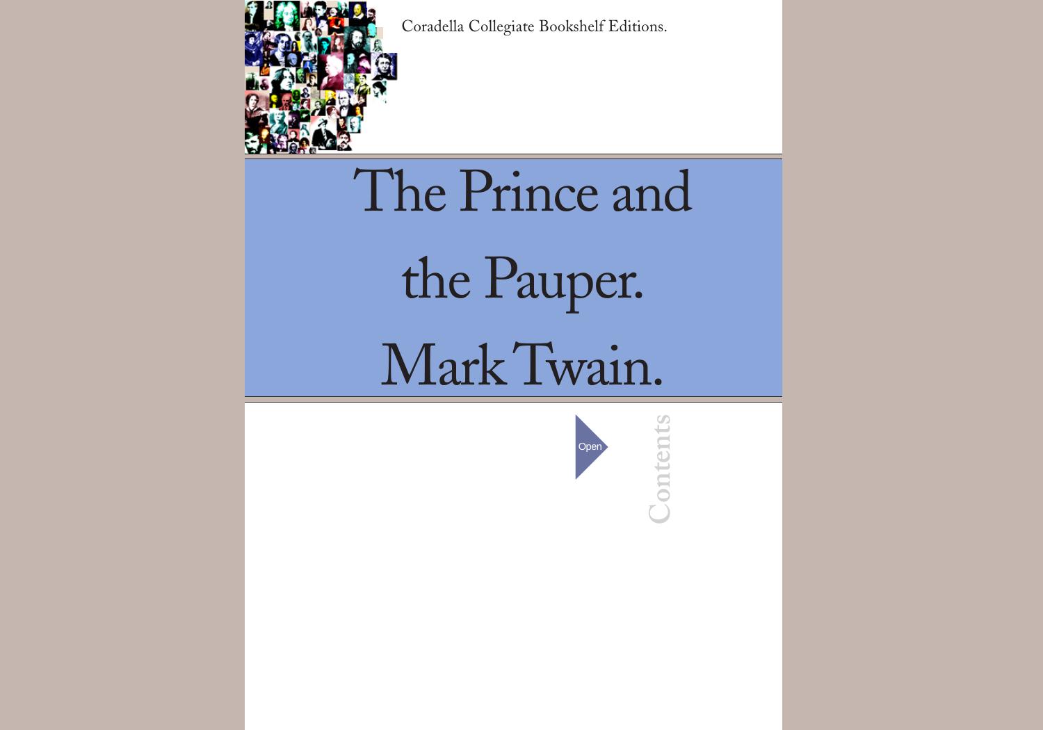 The Prince and the Pauper by published by Coradella Collegiate Bookshelf Editions