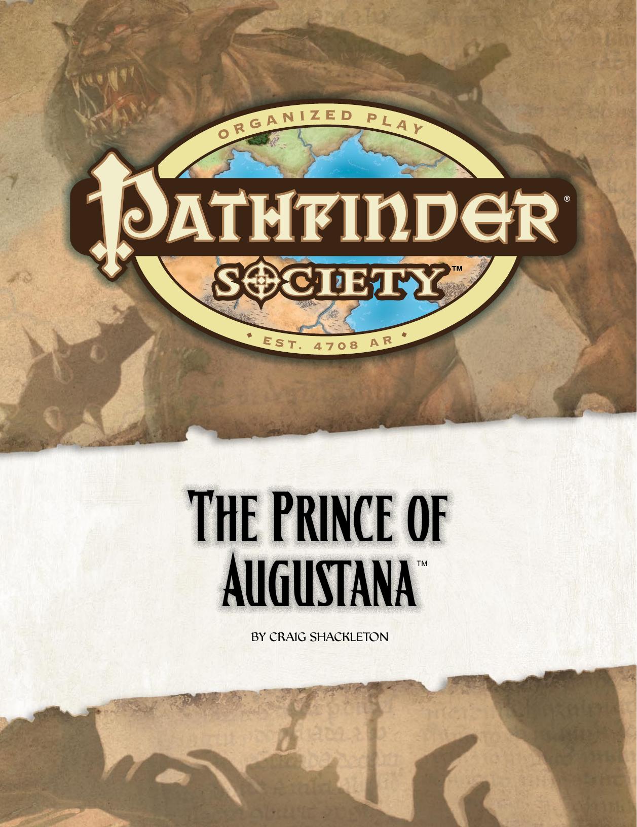 The Prince of Augustana by Paizo Publishing (Pathfinder Society)