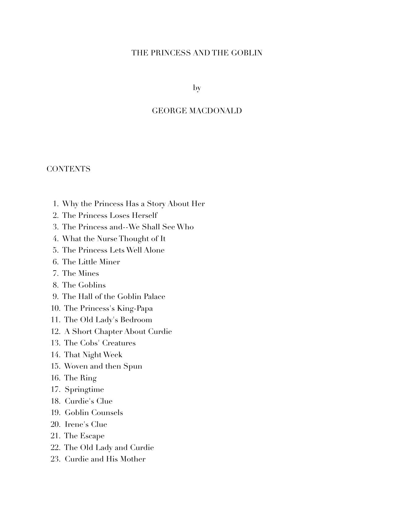 The Princess and the Goblin by George MacDonald