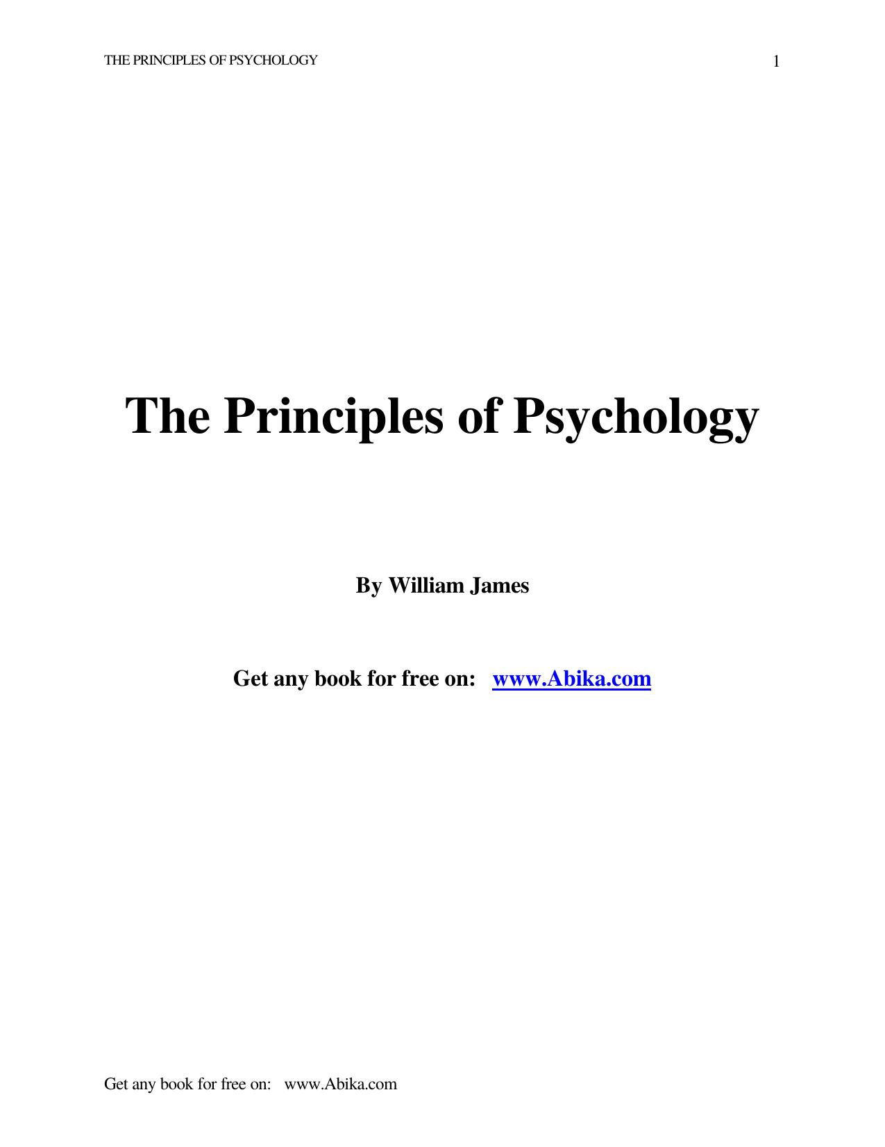 The Principles of Psychology 1 by William James