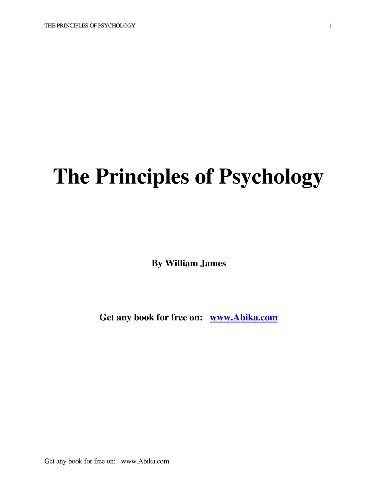 The Principles of Psychology 2 by William James