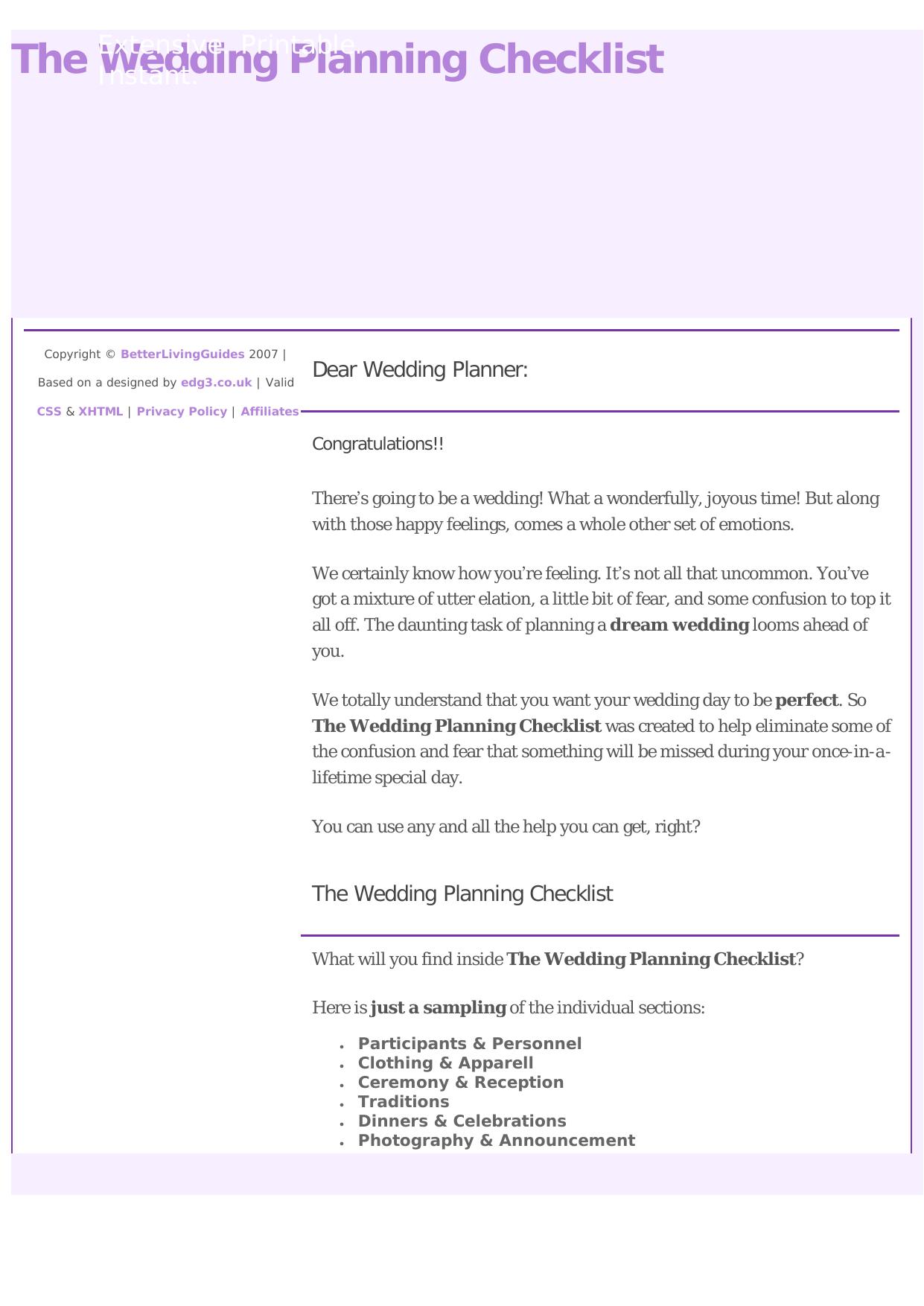 The Printable Wedding Planning Checklist. by Best of Kuszter's Collection