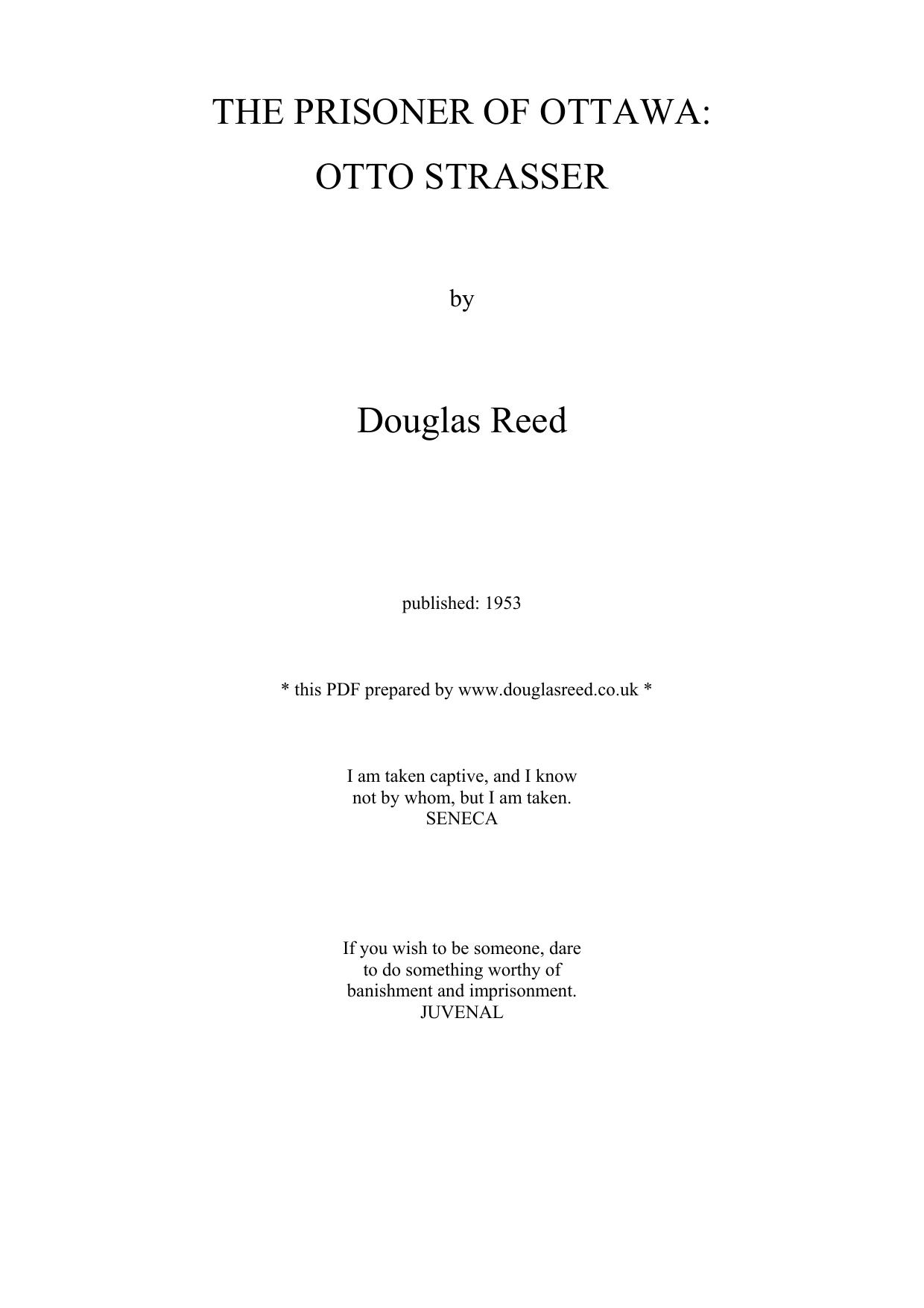 The Prisoner of Ottawa by Douglas Reed