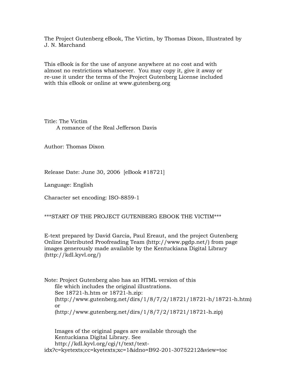 The Project Gutenberg eBook, The Victim, by Thomas Dixon, Illustrated by by User