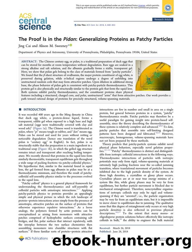The Proof Is in the Pidan: Generalizing Proteins as Patchy Particles by Jing Cai & Alison M. Sweeney (ORCID: 0000-0002-6009-8551)