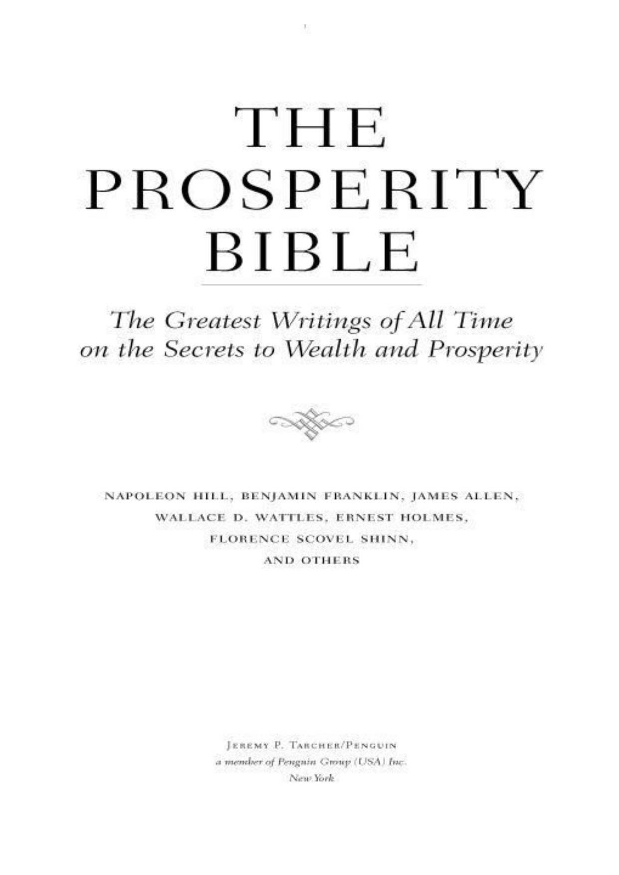 The Prosperity Bible: The Greatest Writings of All Time on the Secrets to Wealth and Prosperity by misc. authors