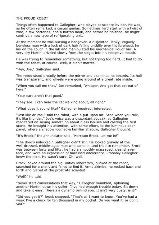 The Proud Robot by Henry Kuttner