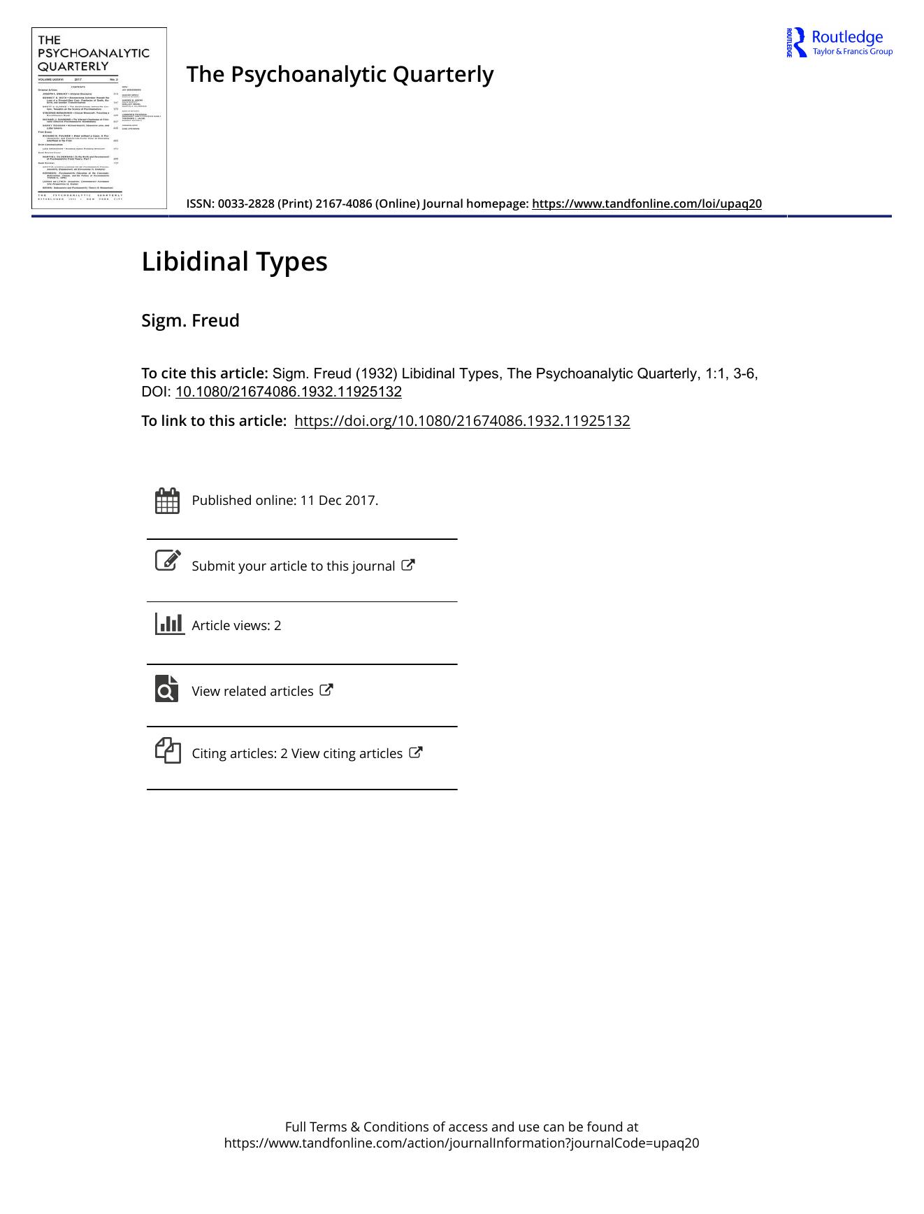 The Psychoanalytic Quarterly, Volume 1, Issue 1 (1932) by Unknown