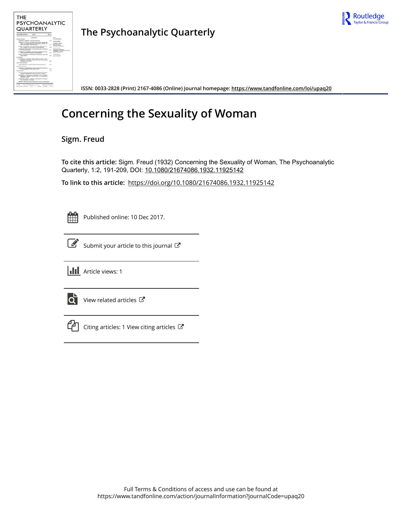 The Psychoanalytic Quarterly, Volume 1, Issue 2 (1932) by Unknown