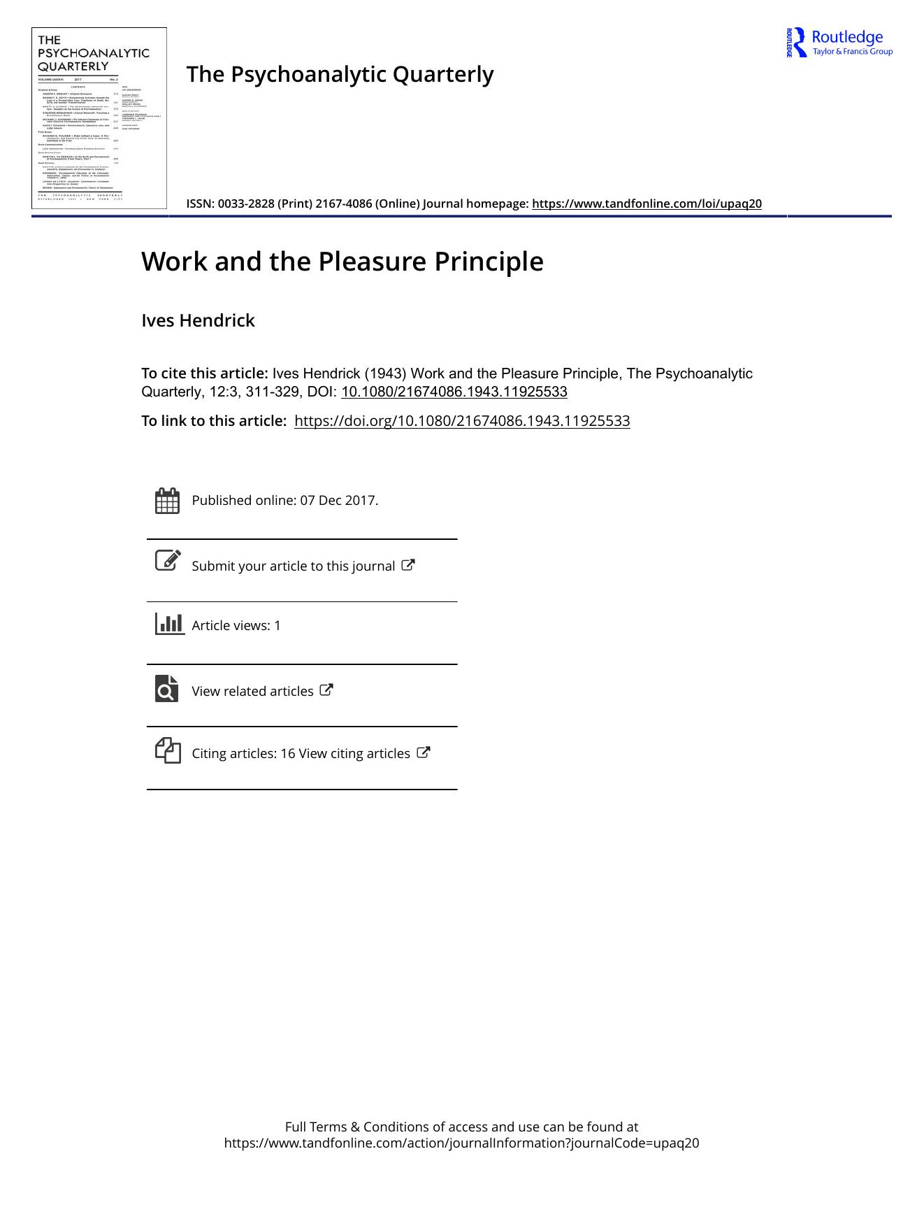The Psychoanalytic Quarterly, Volume 12, Issue 3 (1943) by Unknown