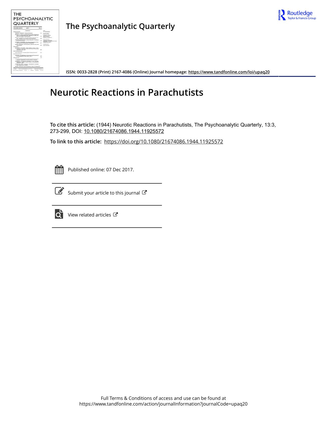 The Psychoanalytic Quarterly, Volume 13, Issue 3 (1944) by Unknown