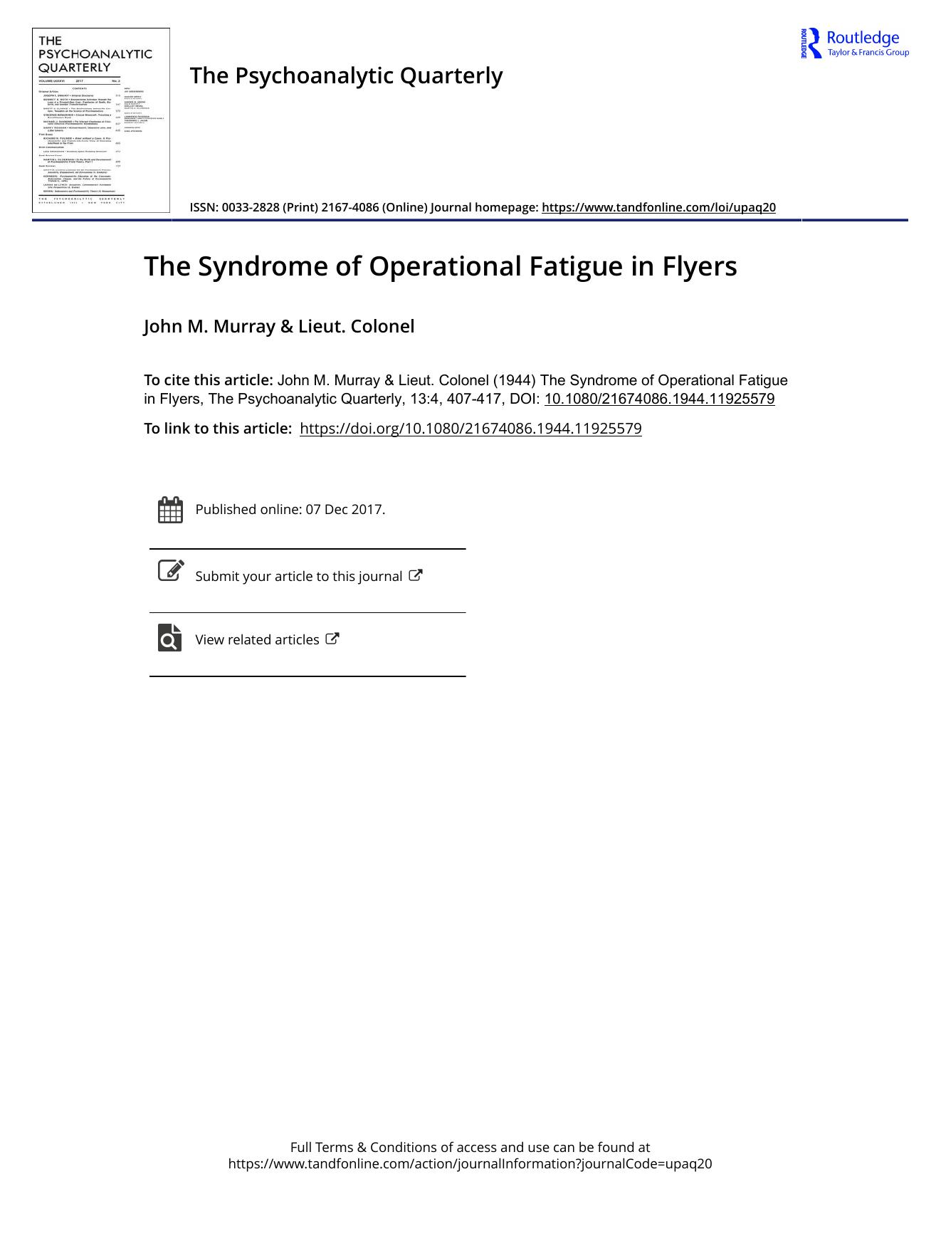 The Psychoanalytic Quarterly, Volume 13, Issue 4 (1944) by Unknown