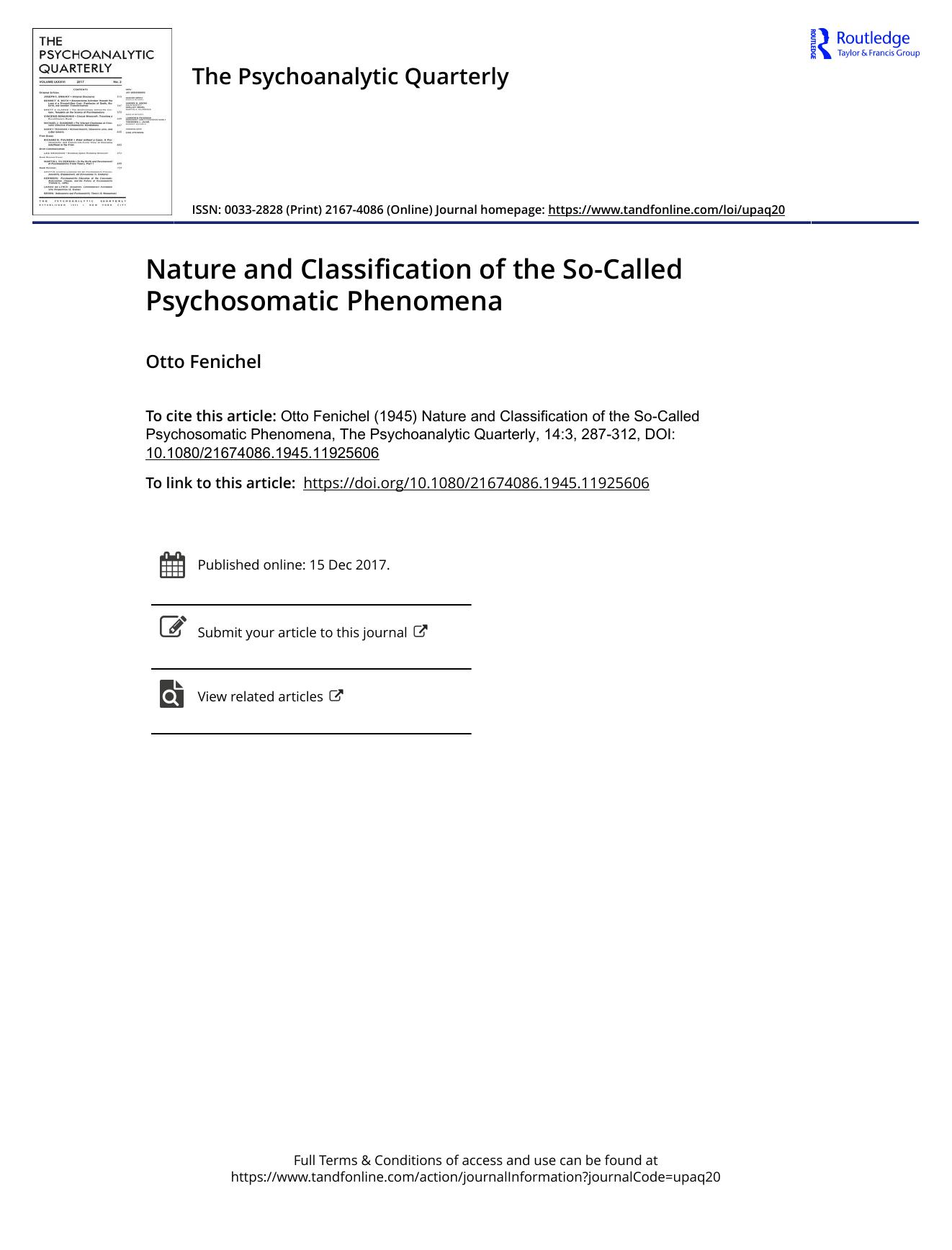 The Psychoanalytic Quarterly, Volume 14, Issue 3 (1945) by Unknown