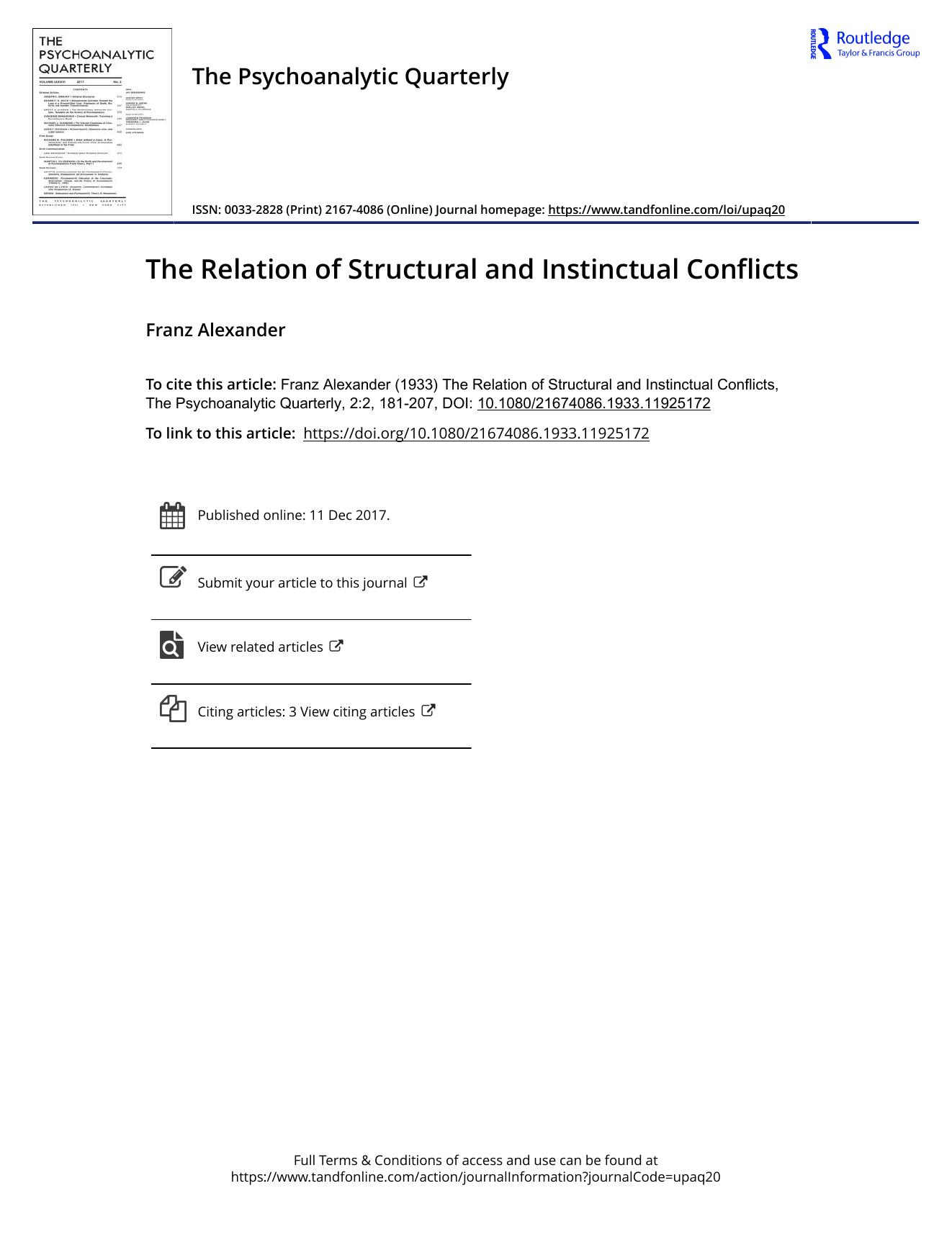 The Psychoanalytic Quarterly, Volume 2, Issue 2 (1933) by Unknown