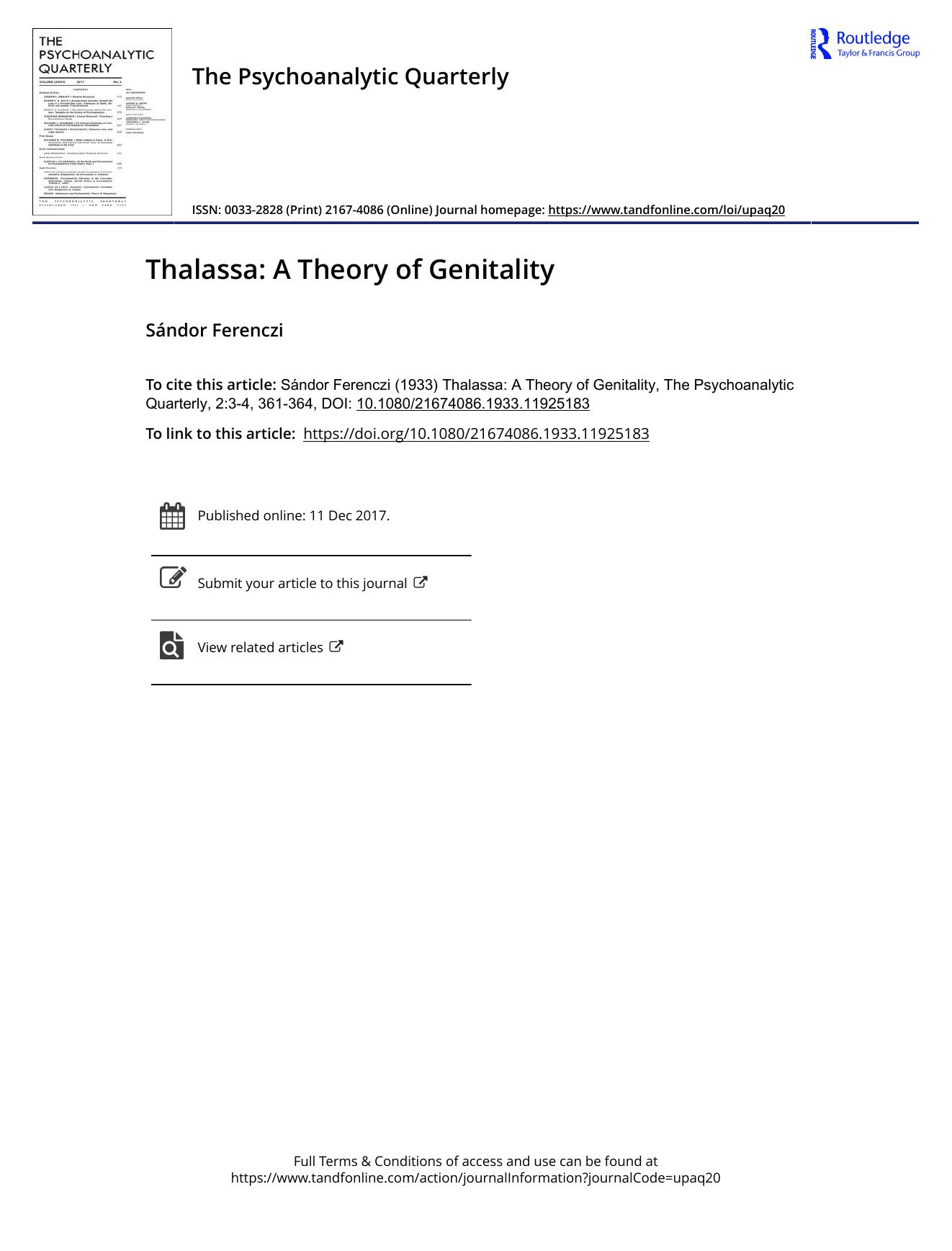 The Psychoanalytic Quarterly, Volume 2, Issue 3-4 (1933) by Unknown