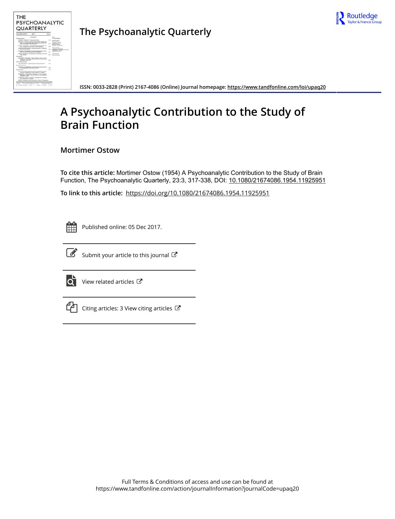 The Psychoanalytic Quarterly, Volume 23, Issue 3 (1954) by Unknown