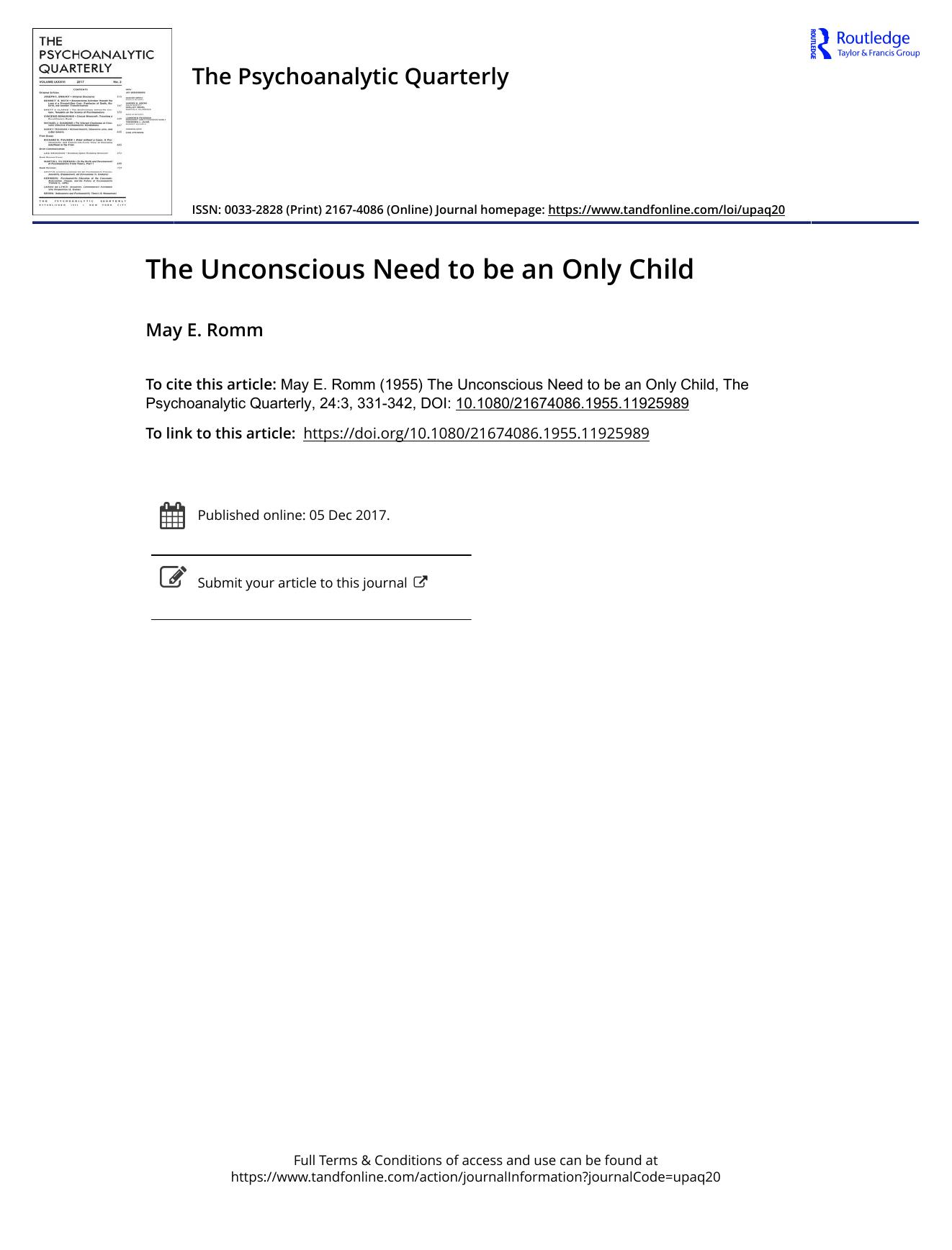 The Psychoanalytic Quarterly, Volume 24, Issue 3 (1955) by Unknown