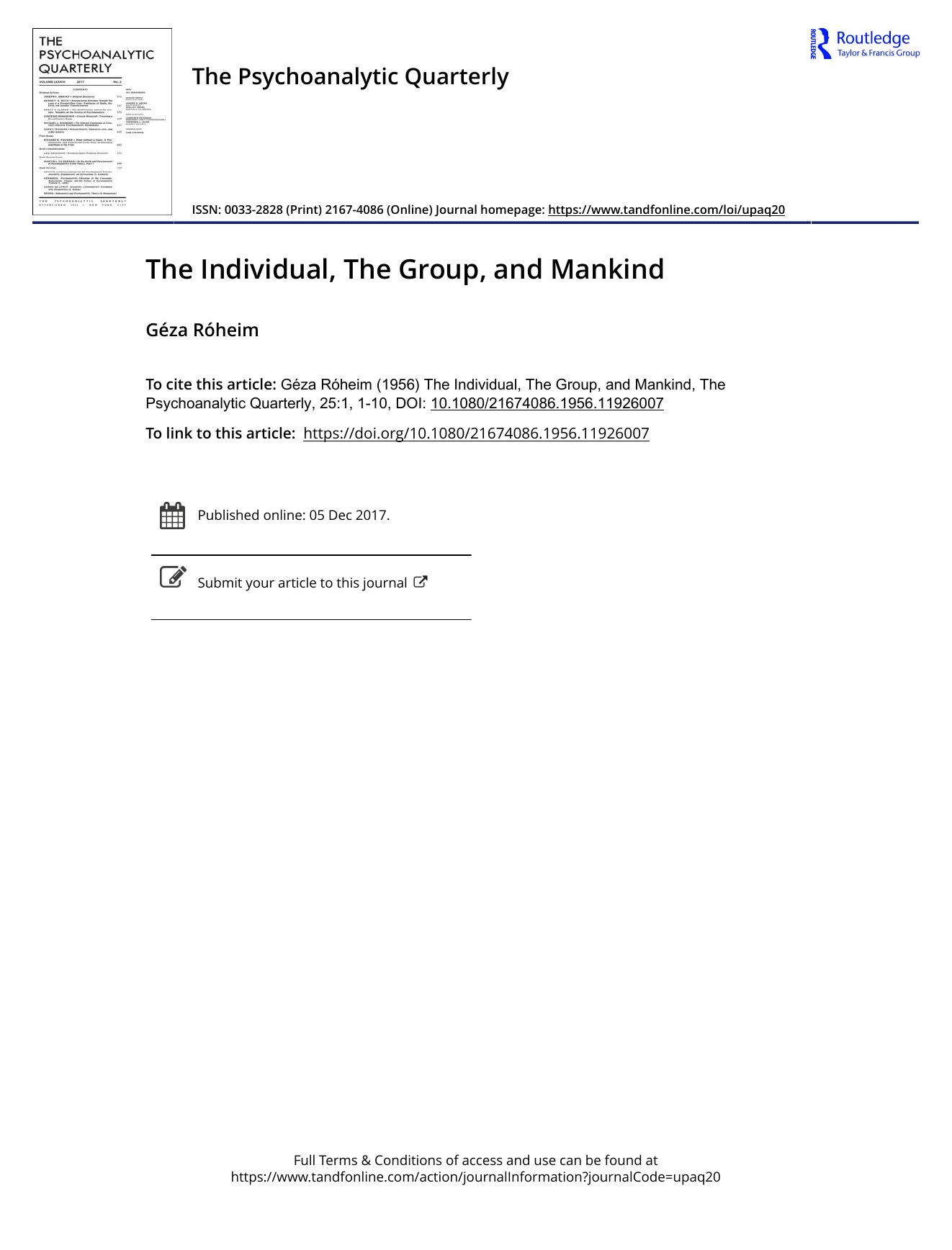 The Psychoanalytic Quarterly, Volume 25, Issue 1 (1956) by Unknown