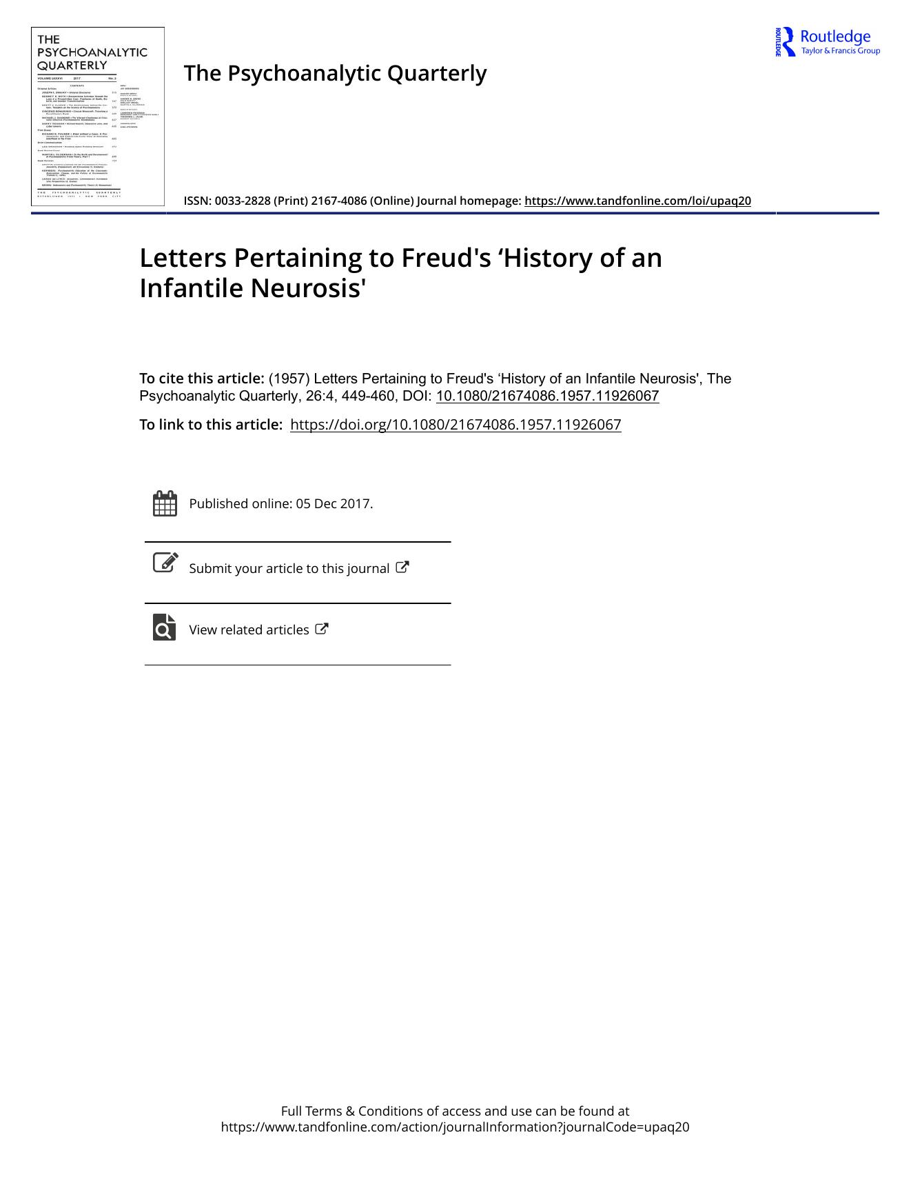 The Psychoanalytic Quarterly, Volume 26, Issue 4 (1957) by Unknown