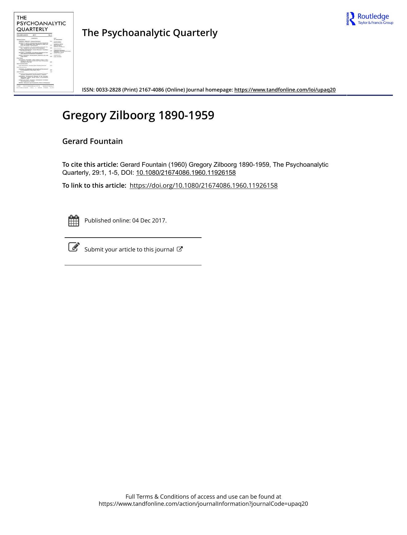 The Psychoanalytic Quarterly, Volume 29, Issue 1 (1960) by Unknown
