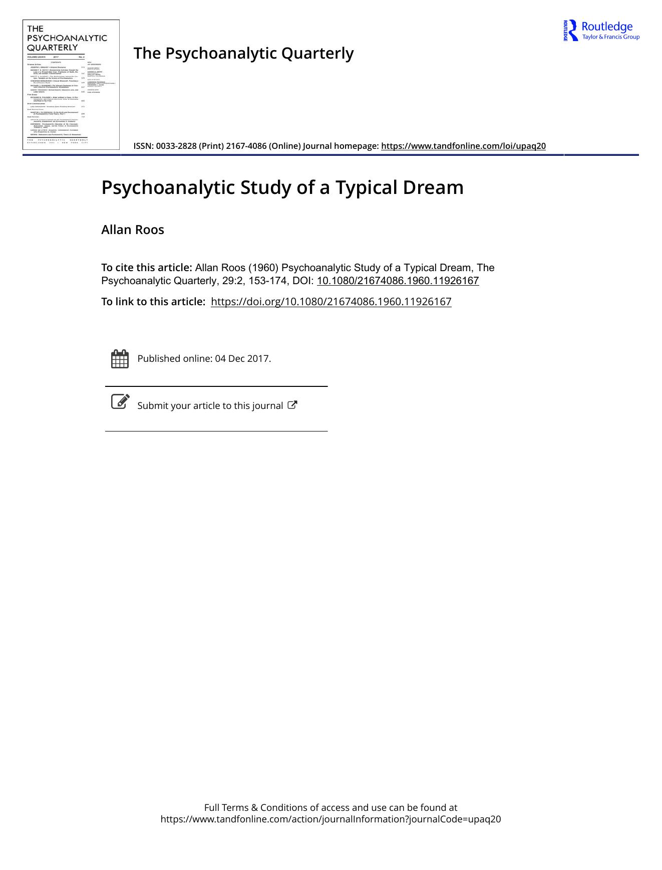 The Psychoanalytic Quarterly, Volume 29, Issue 2 (1960) by Unknown