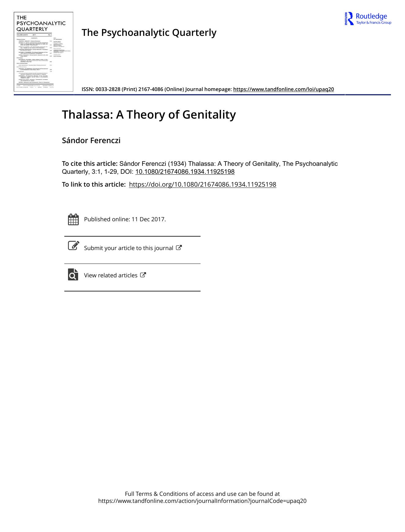 The Psychoanalytic Quarterly, Volume 3, Issue 1 (1934) by Unknown