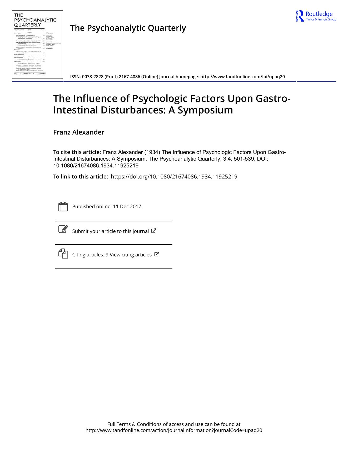 The Psychoanalytic Quarterly, Volume 3, Issue 4 (1934) by Unknown