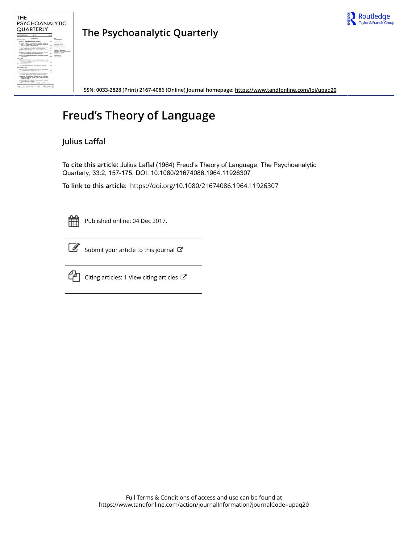 The Psychoanalytic Quarterly, Volume 33, Issue 2 (1964) by Unknown