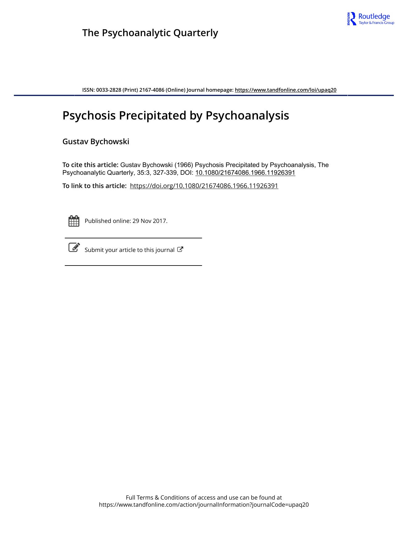 The Psychoanalytic Quarterly, Volume 35, Issue 3 (1966) by Unknown