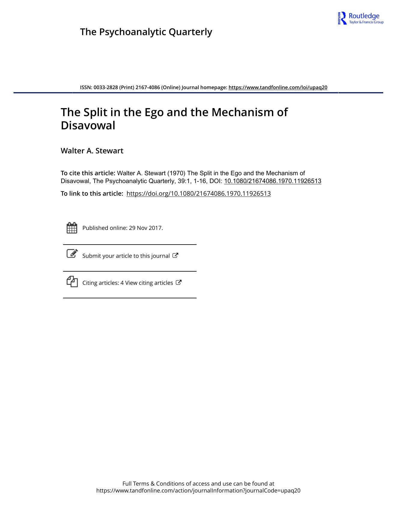 The Psychoanalytic Quarterly, Volume 39, Issue 1 (1970) by Unknown