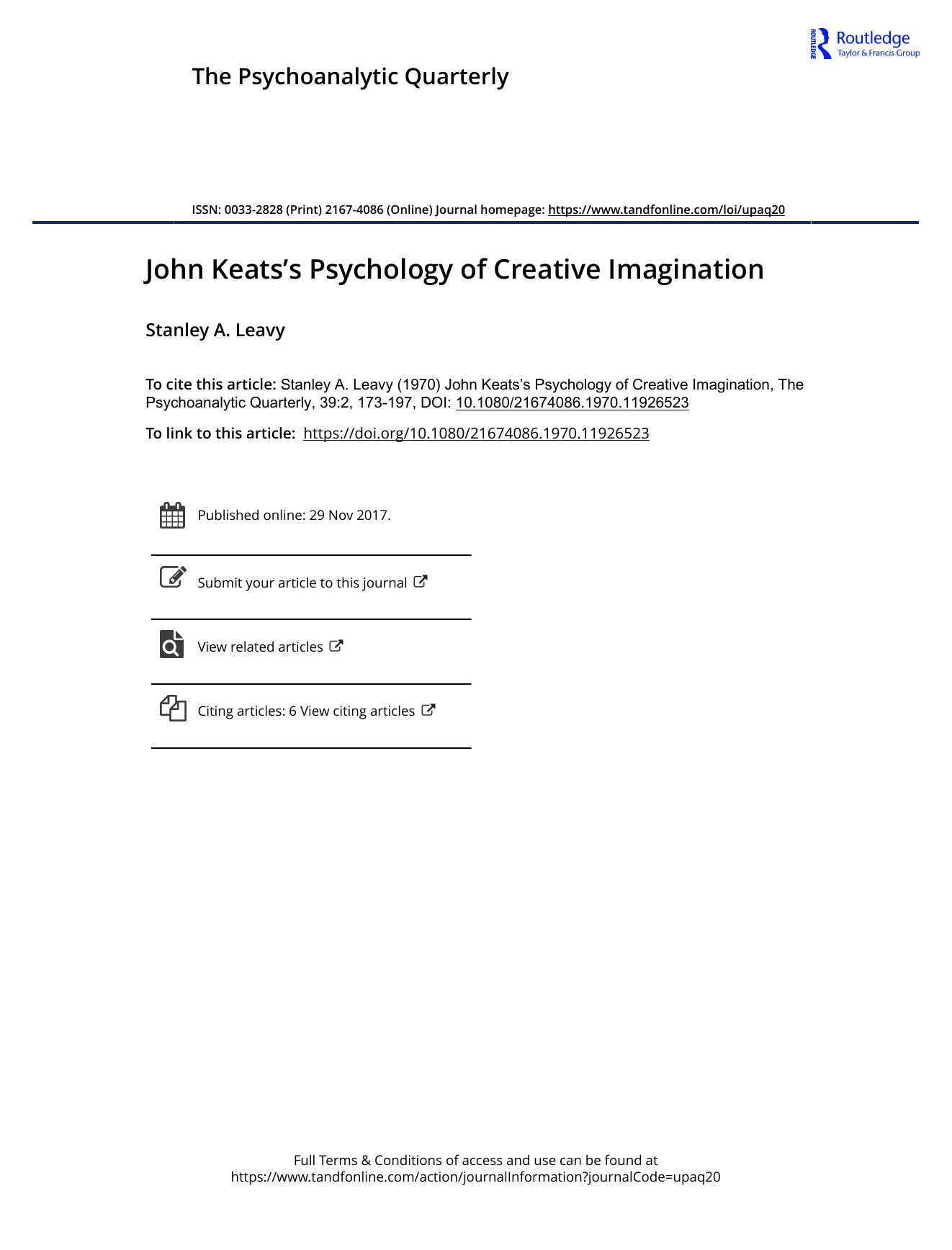 The Psychoanalytic Quarterly, Volume 39, Issue 2 (1970) by Unknown