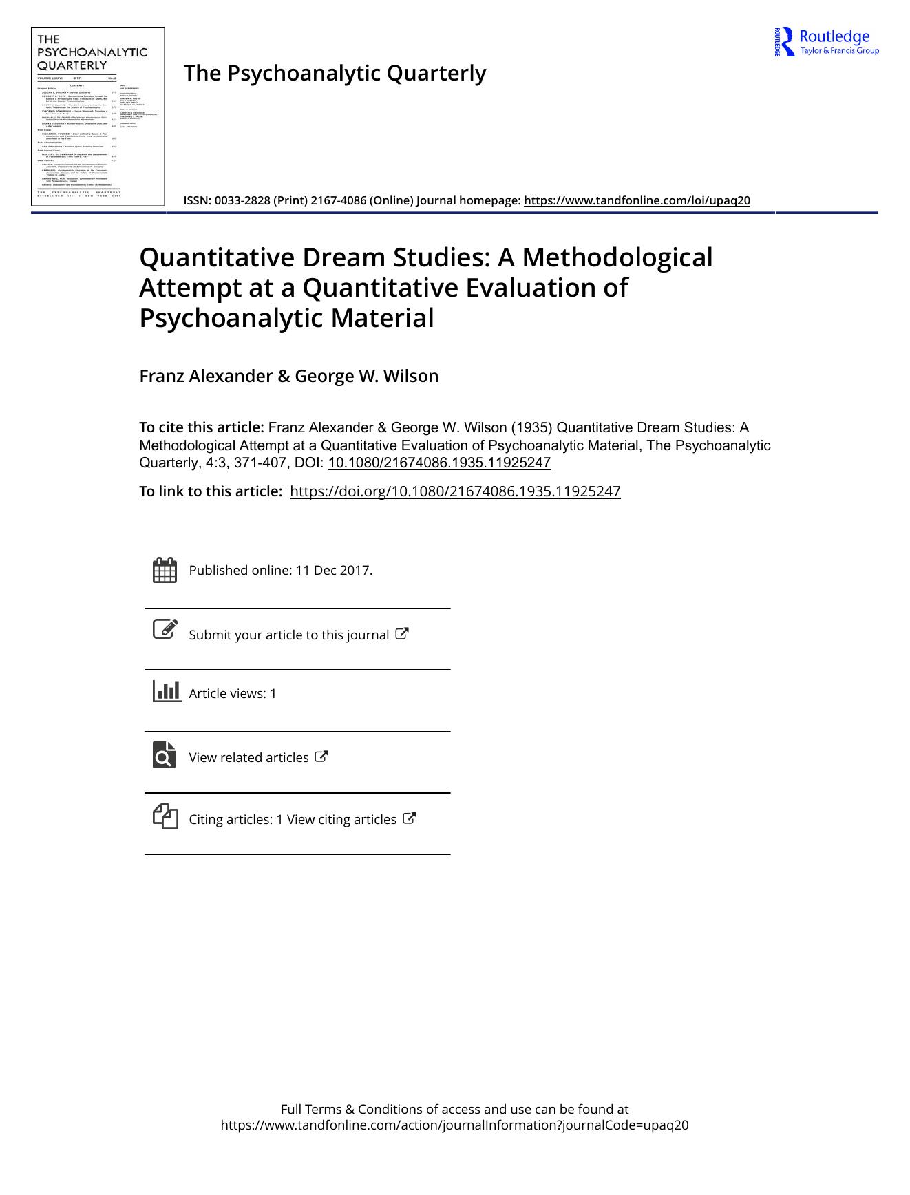 The Psychoanalytic Quarterly, Volume 4, Issue 3 (1935) by Unknown