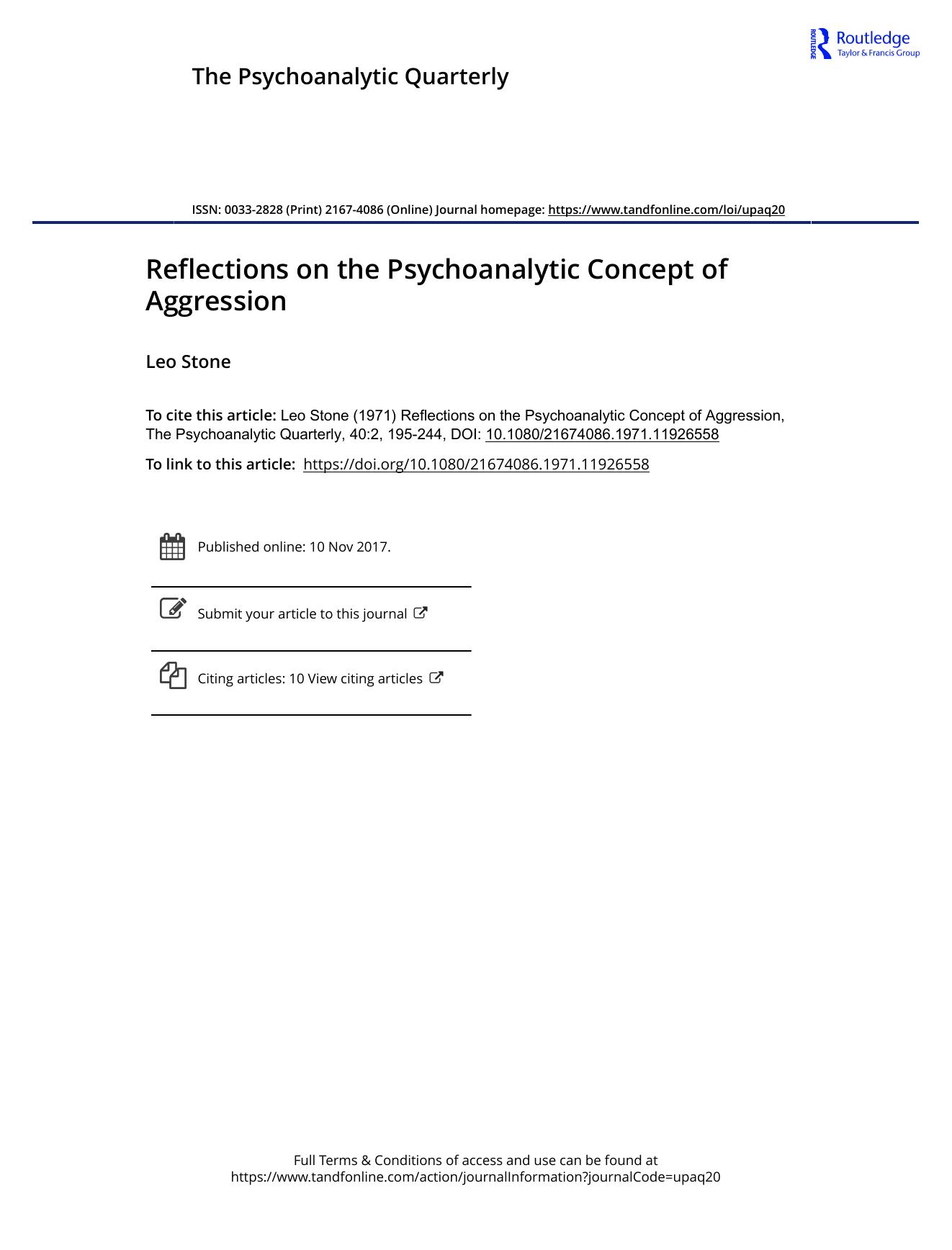 The Psychoanalytic Quarterly, Volume 40, Issue 2 (1971) by Unknown