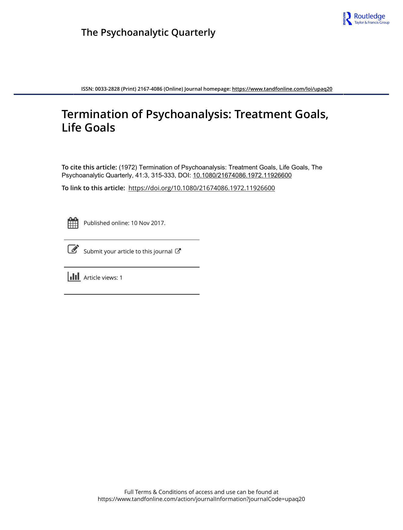 The Psychoanalytic Quarterly, Volume 41, Issue 3 (1972) by Unknown