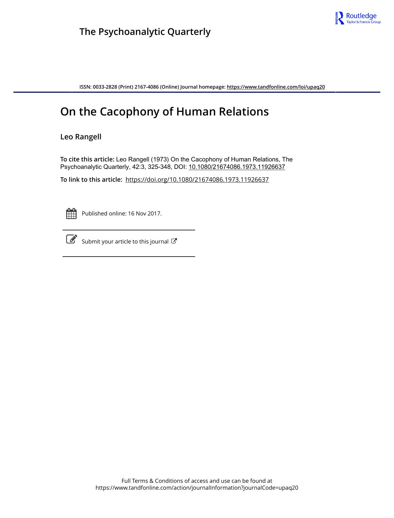 The Psychoanalytic Quarterly, Volume 42, Issue 3 (1973) by Unknown