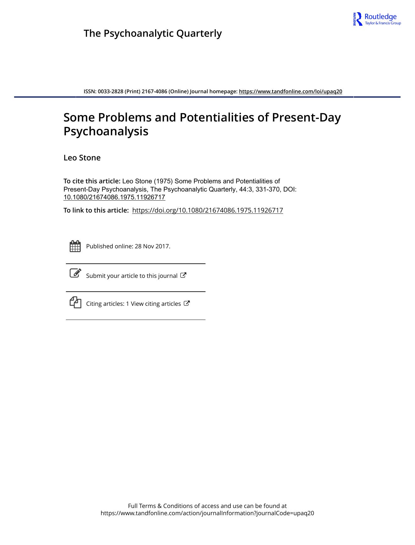 The Psychoanalytic Quarterly, Volume 44, Issue 3 (1975) by Unknown