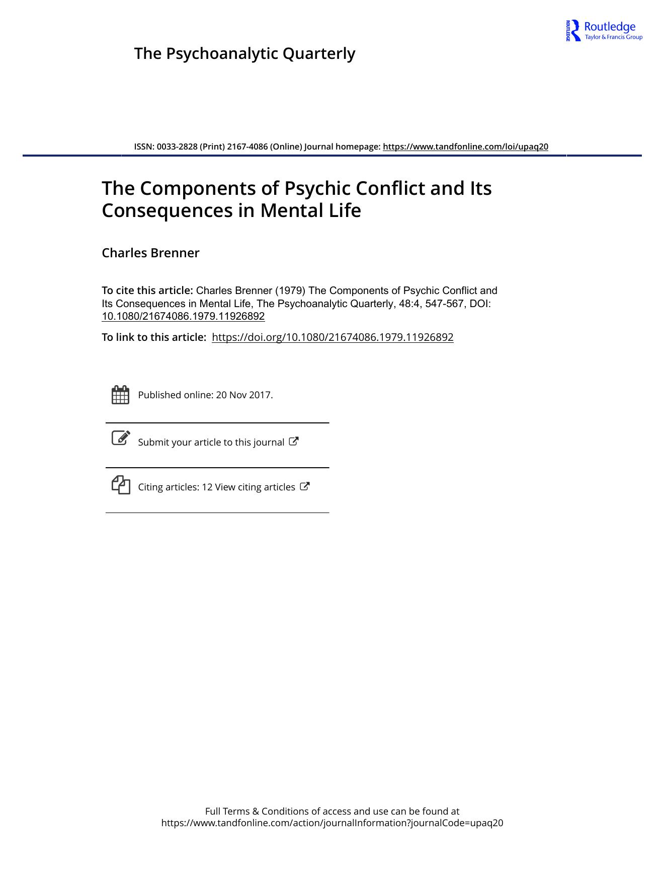The Psychoanalytic Quarterly, Volume 48, Issue 4 (1979) by Unknown