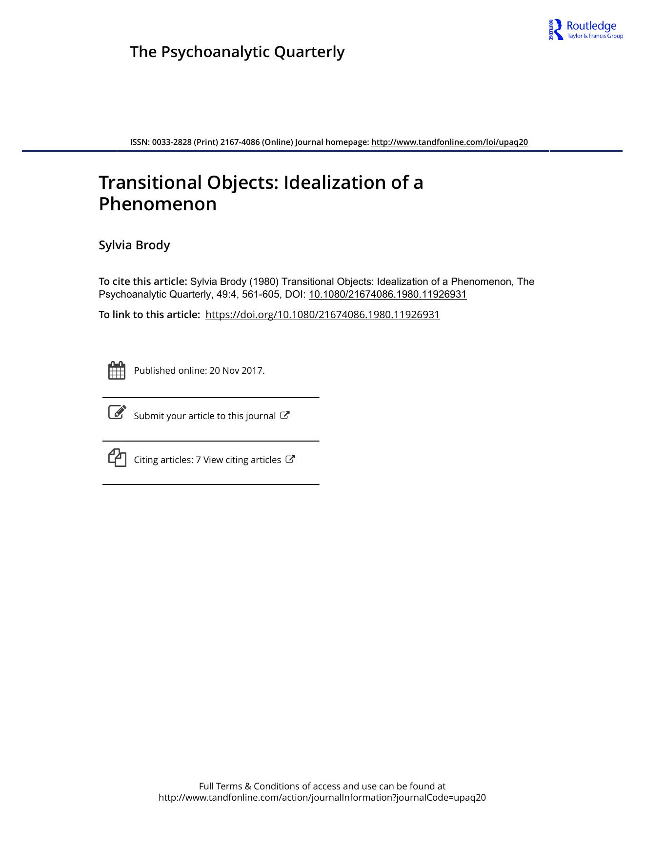 The Psychoanalytic Quarterly, Volume 49, Issue 4 (1980) by Unknown