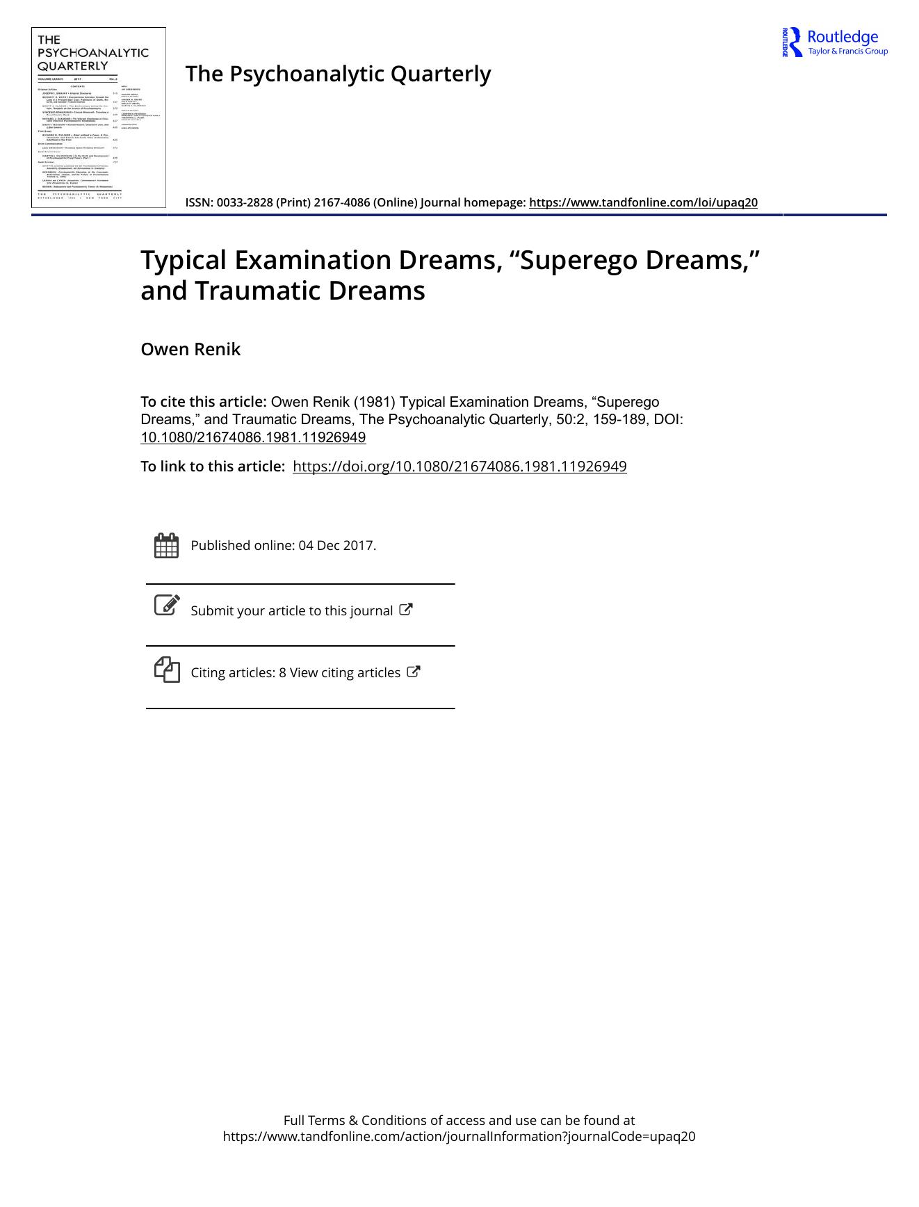 The Psychoanalytic Quarterly, Volume 50, Issue 2 (1981) by Unknown