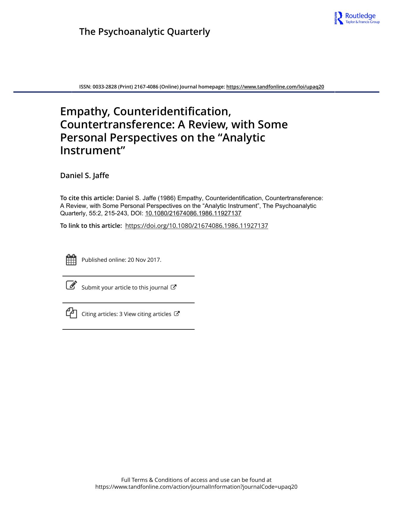 The Psychoanalytic Quarterly, Volume 55, Issue 2 (1986) by Unknown