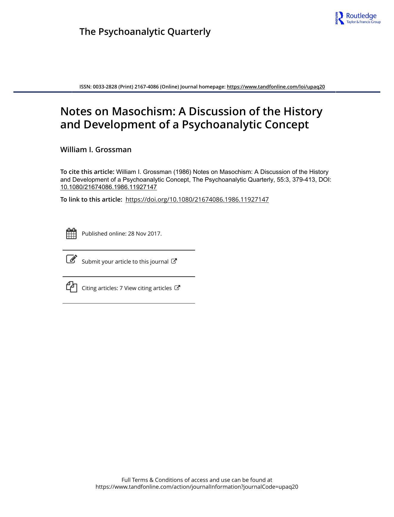 The Psychoanalytic Quarterly, Volume 55, Issue 3 (1986) by Unknown