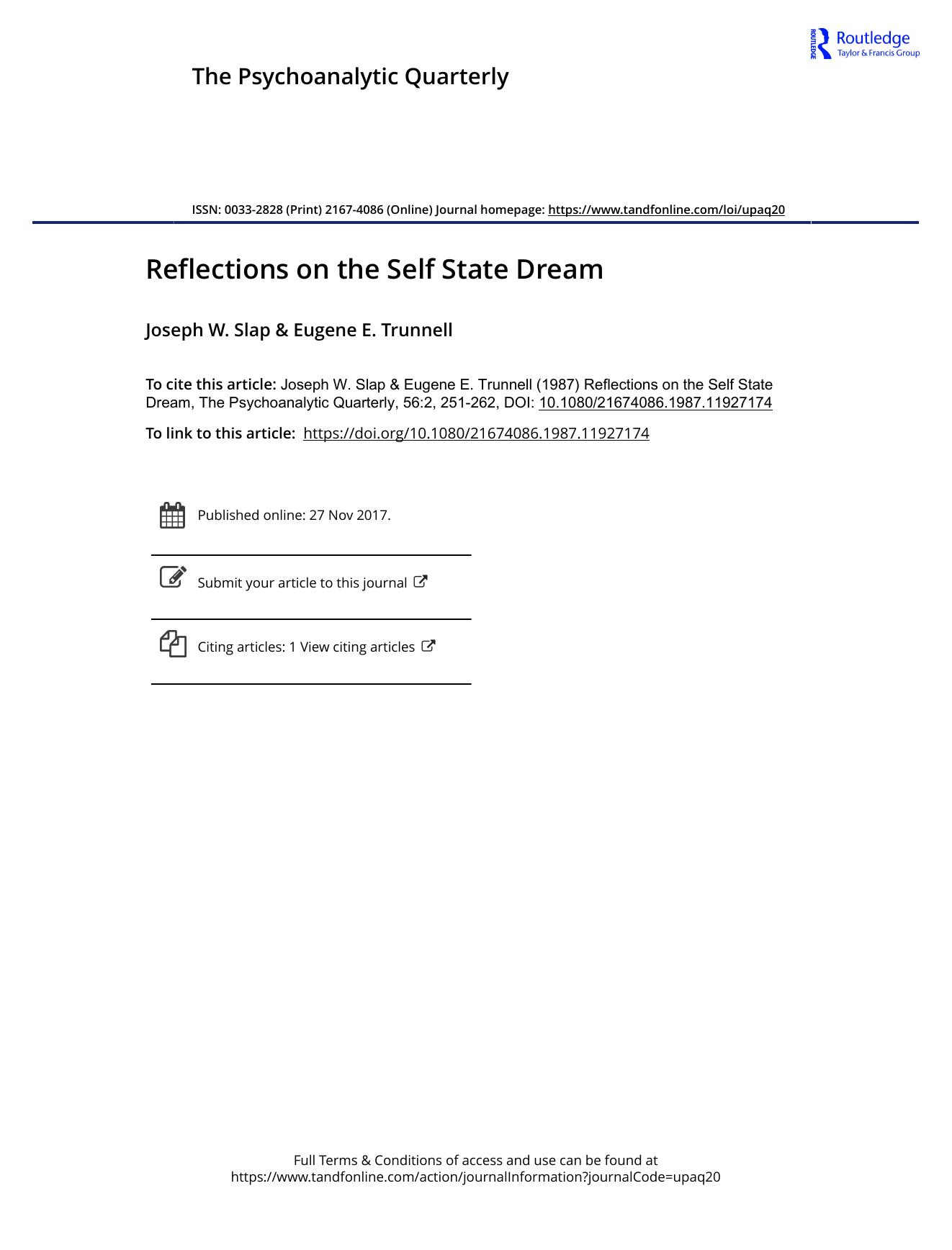 The Psychoanalytic Quarterly, Volume 56, Issue 2 (1987) by Unknown