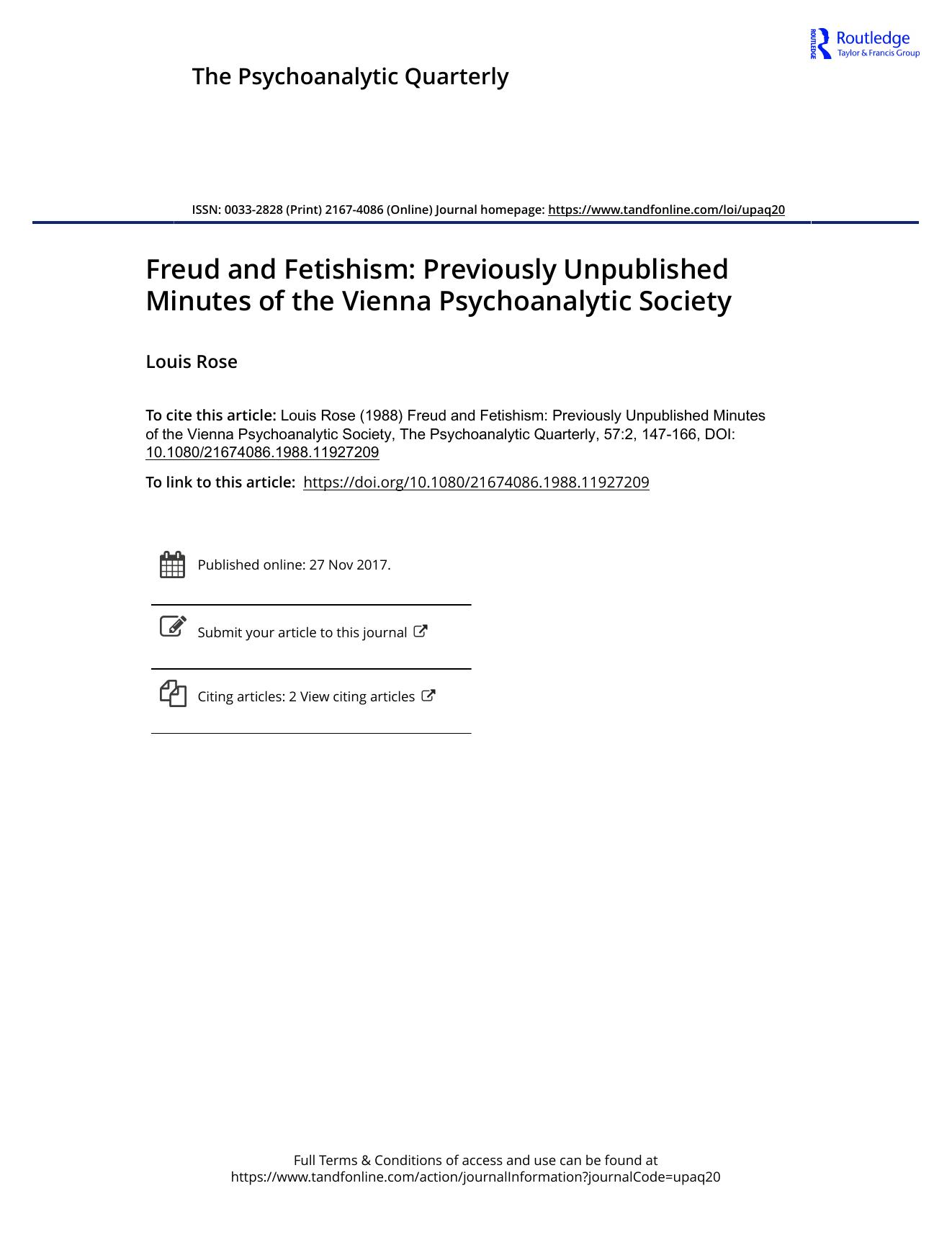 The Psychoanalytic Quarterly, Volume 57, Issue 2 (1988) by Unknown