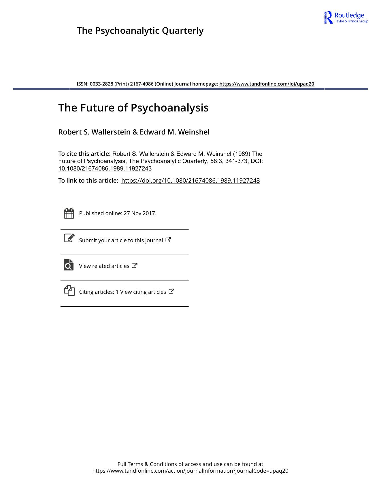 The Psychoanalytic Quarterly, Volume 58, Issue 3 (1989) by Unknown