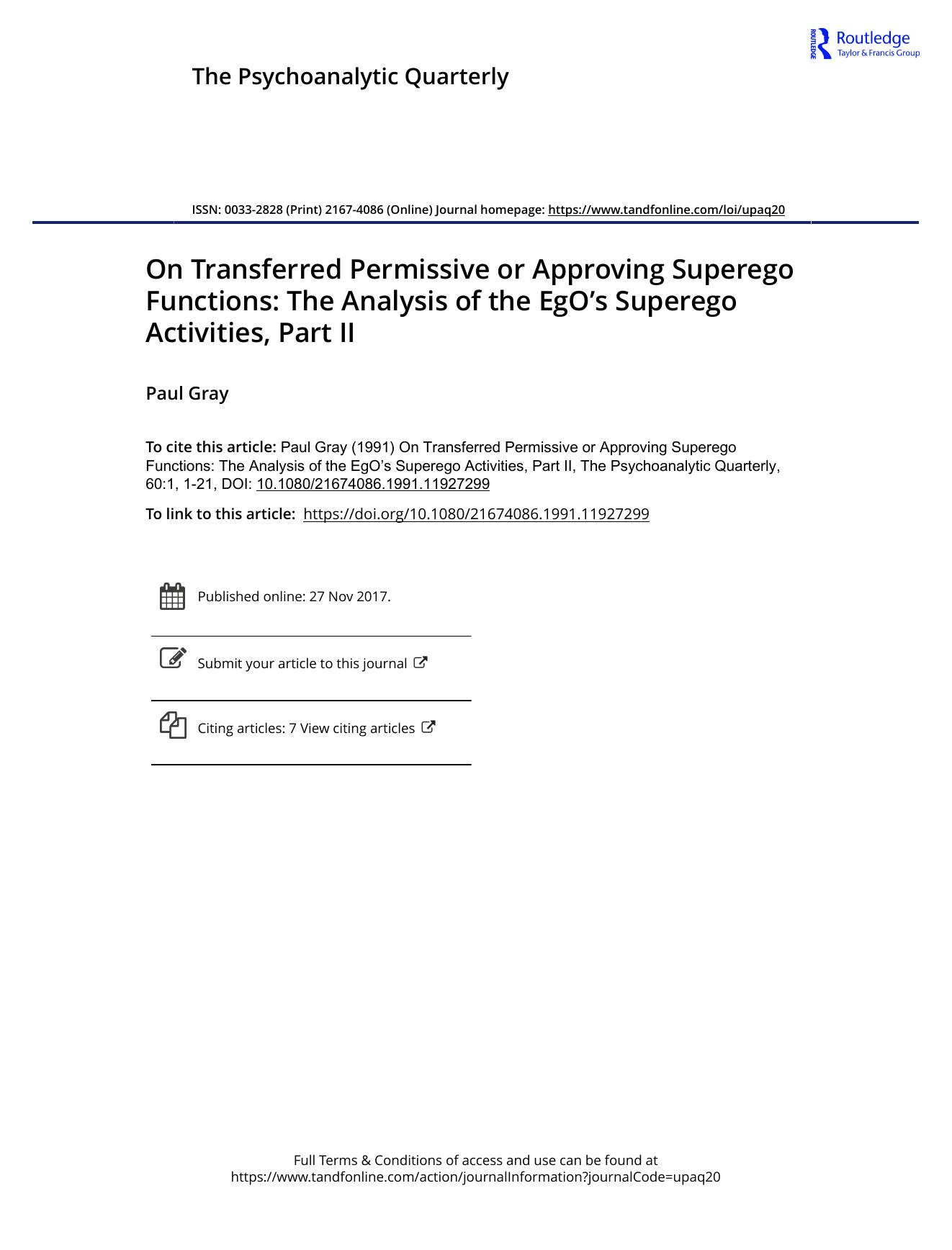 The Psychoanalytic Quarterly, Volume 60, Issue 1 (1991) by Unknown