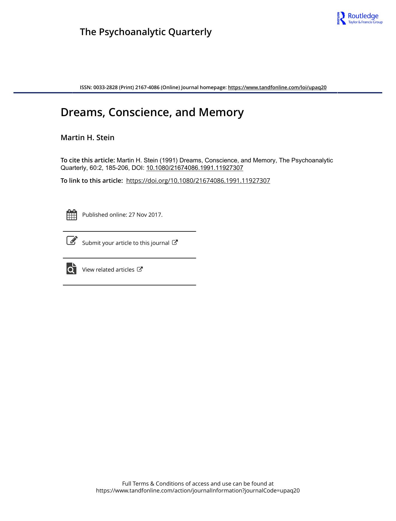 The Psychoanalytic Quarterly, Volume 60, Issue 2 (1991) by Unknown
