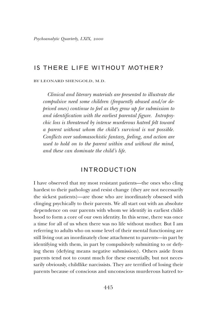 The Psychoanalytic Quarterly, Volume 69, Issue 3 (2000) by Unknown