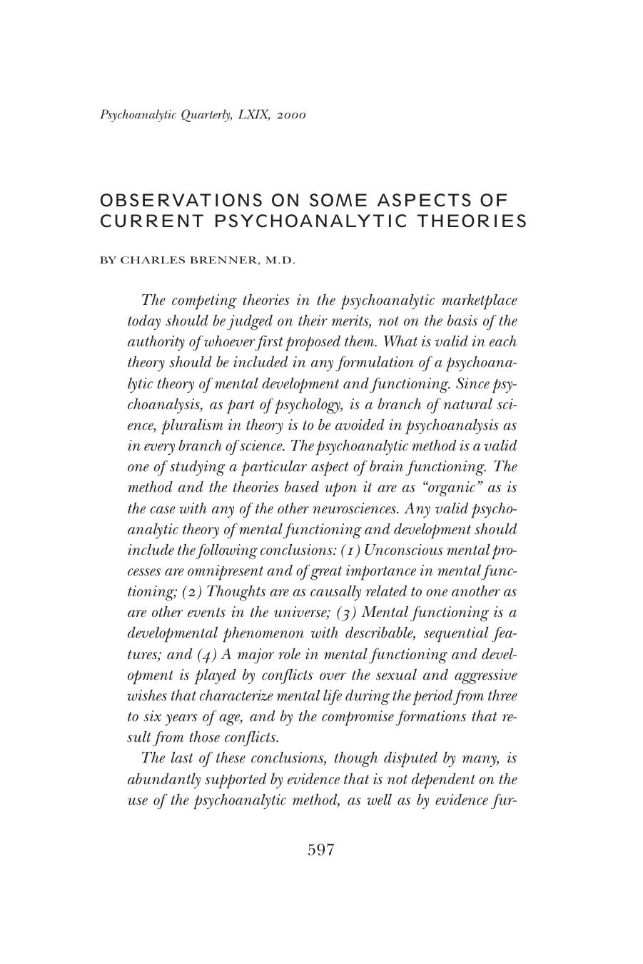 The Psychoanalytic Quarterly, Volume 69, Issue 4 (2000) by Unknown
