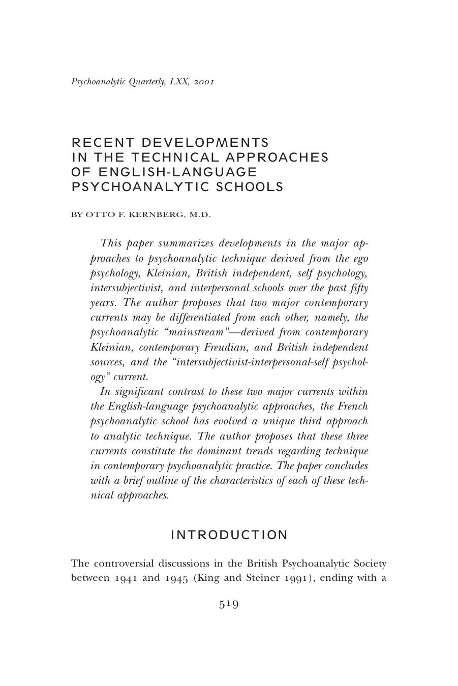 The Psychoanalytic Quarterly, Volume 70, Issue 3 (2001) by Unknown