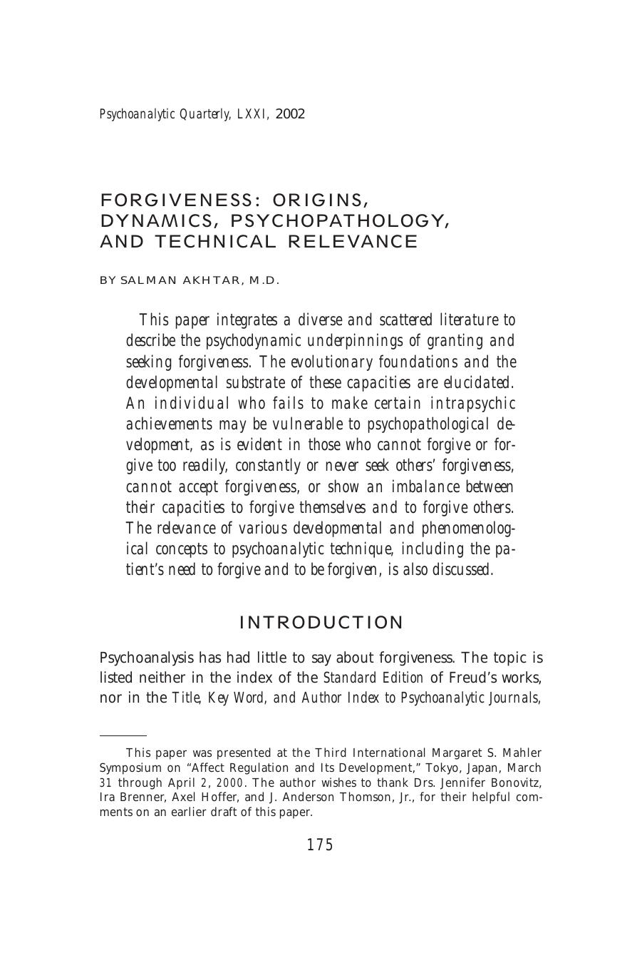 The Psychoanalytic Quarterly, Volume 71, Issue 2 (2002) by Unknown